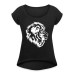 Women's T-Shirt with rolled up sleeves Lion